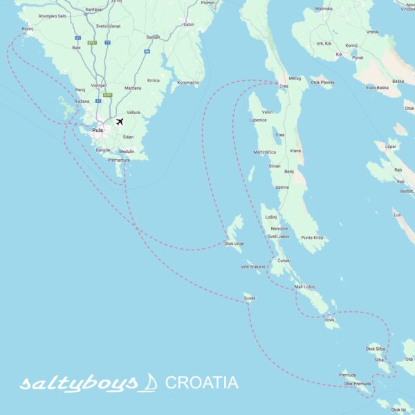 Pula sailing itinerary