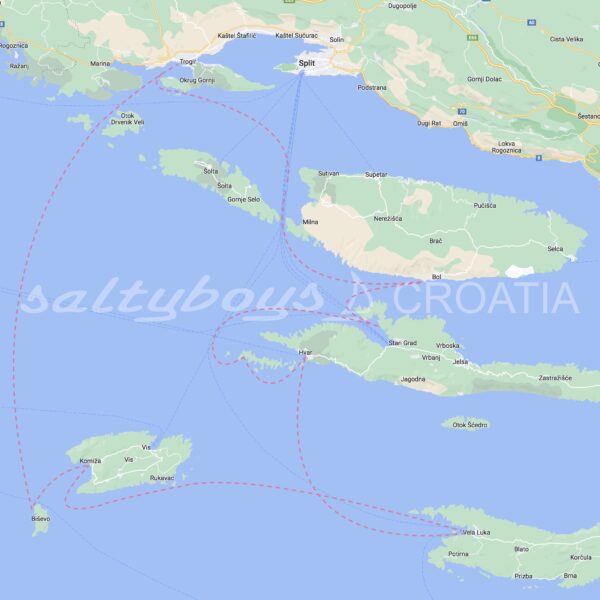 Saltyboys Croatia itinerary route map