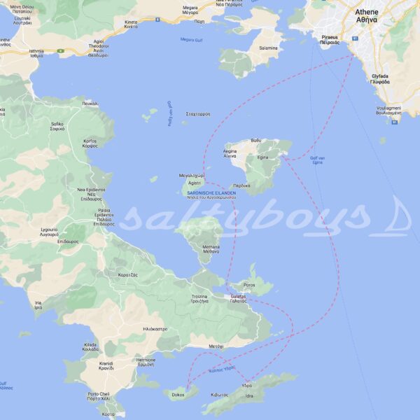 Saltyboys Saronic Greece itinerary route map