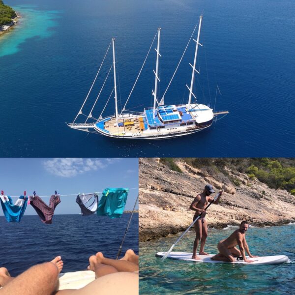 Greek gay naturist gulet cruise and peddle board
